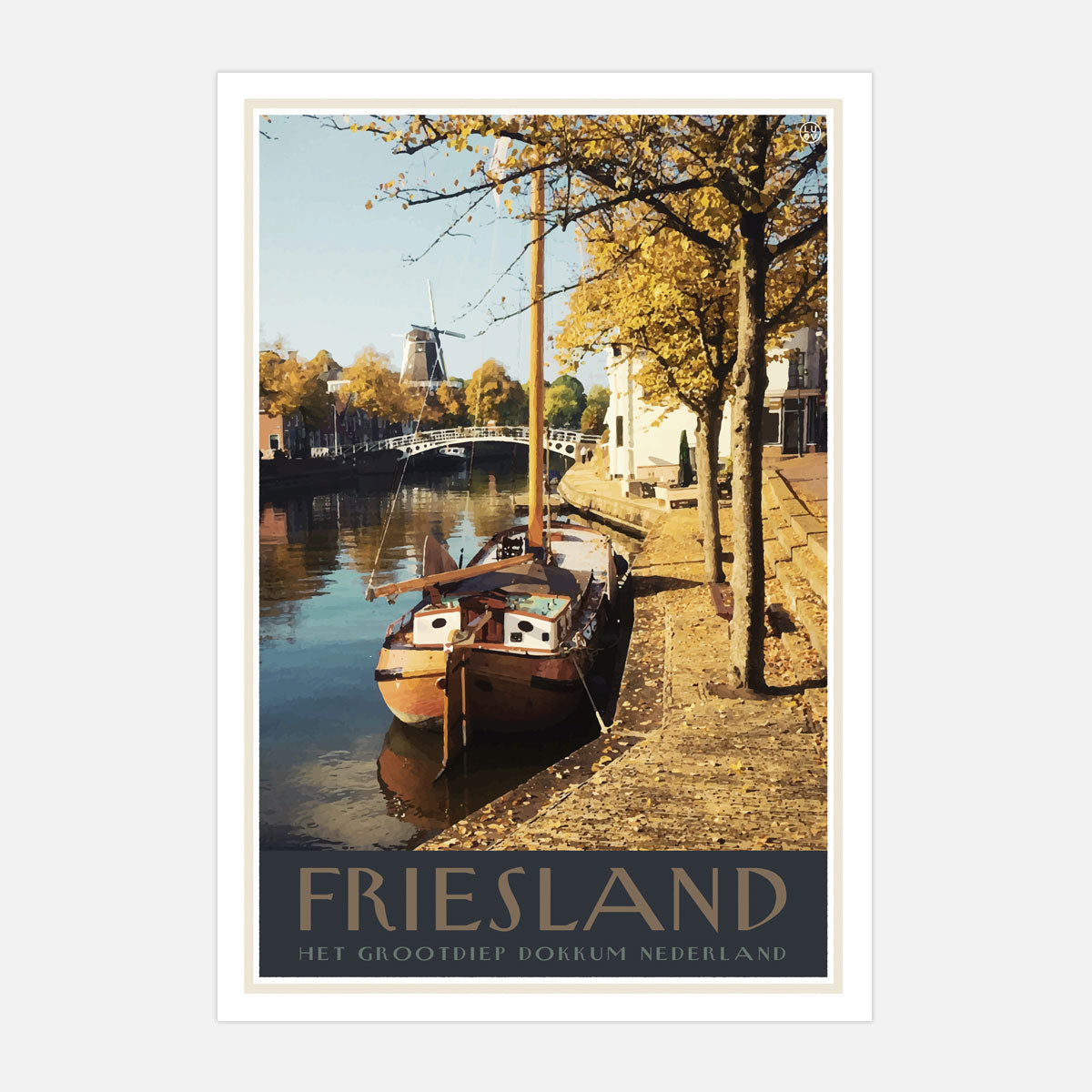 Friesland vintage travel style print by places we luv