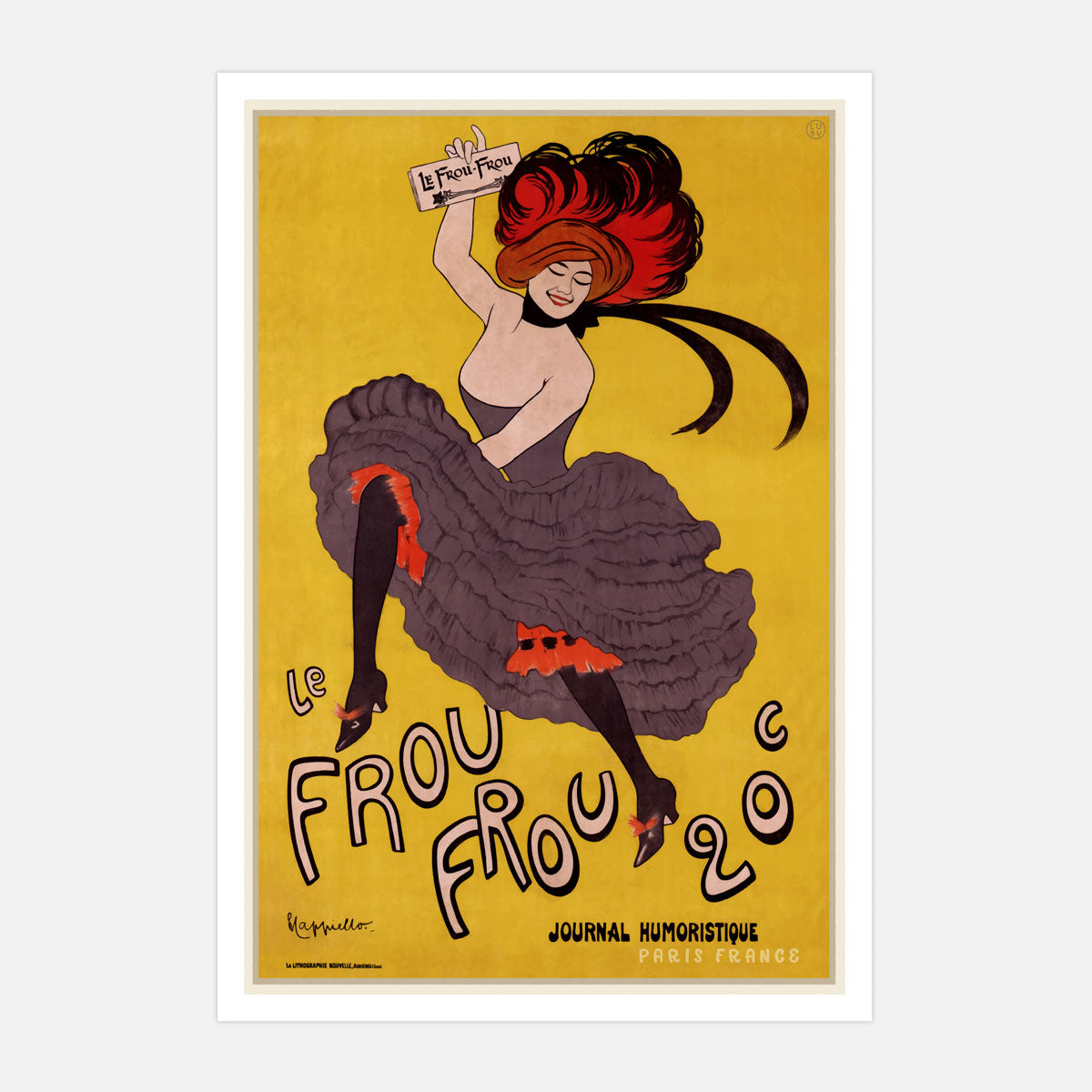 Frou Frou Journal Paris retro vintage poster also framed from Places We Luv