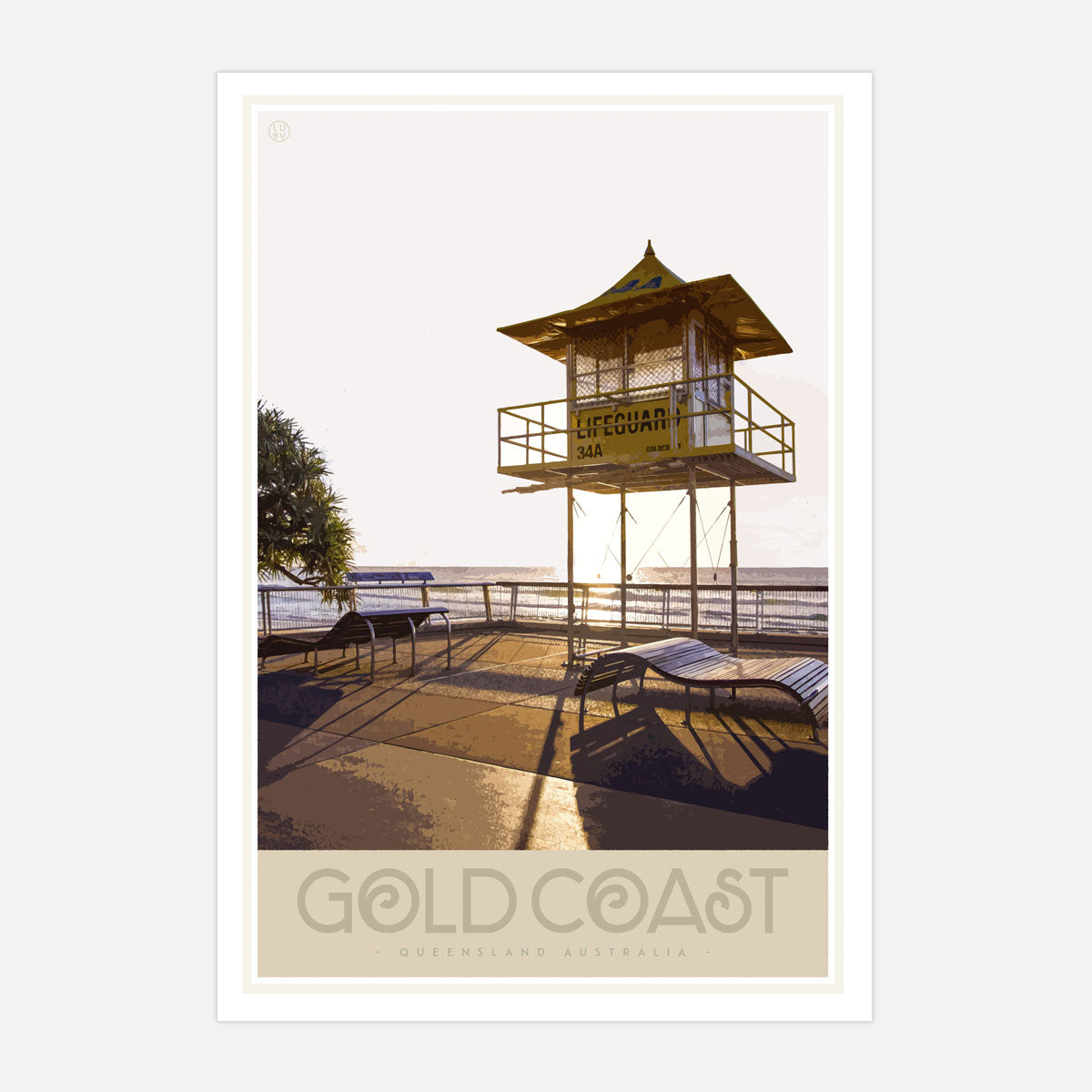 Gold Coast vintage travel print by places we luv