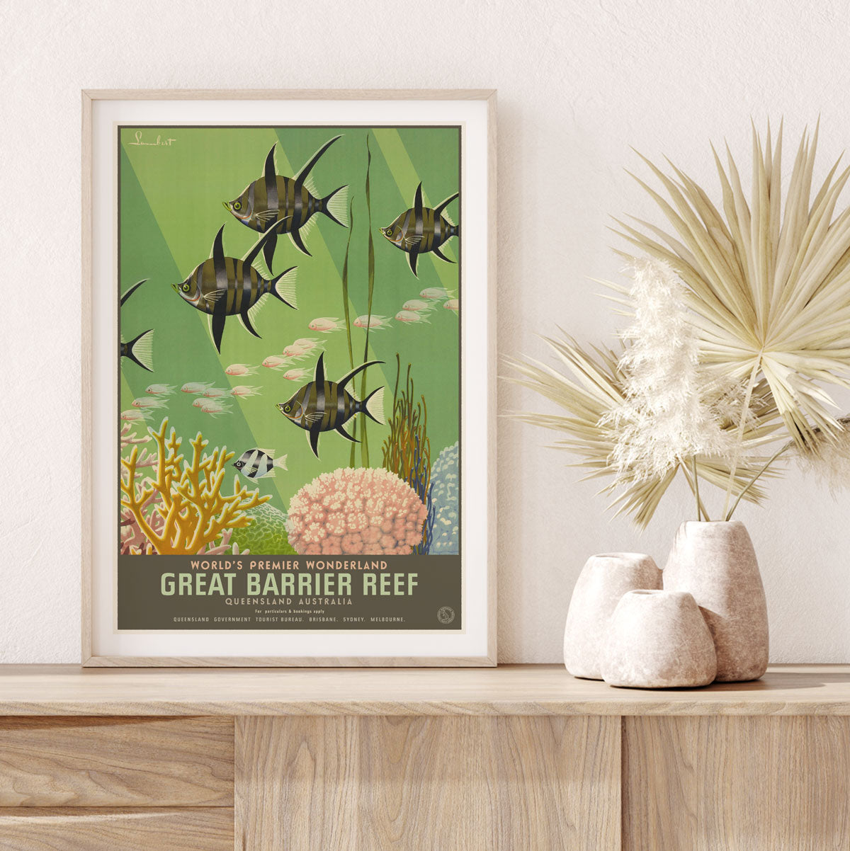Great Barrier Reef vintage retro poster from Places We Luv