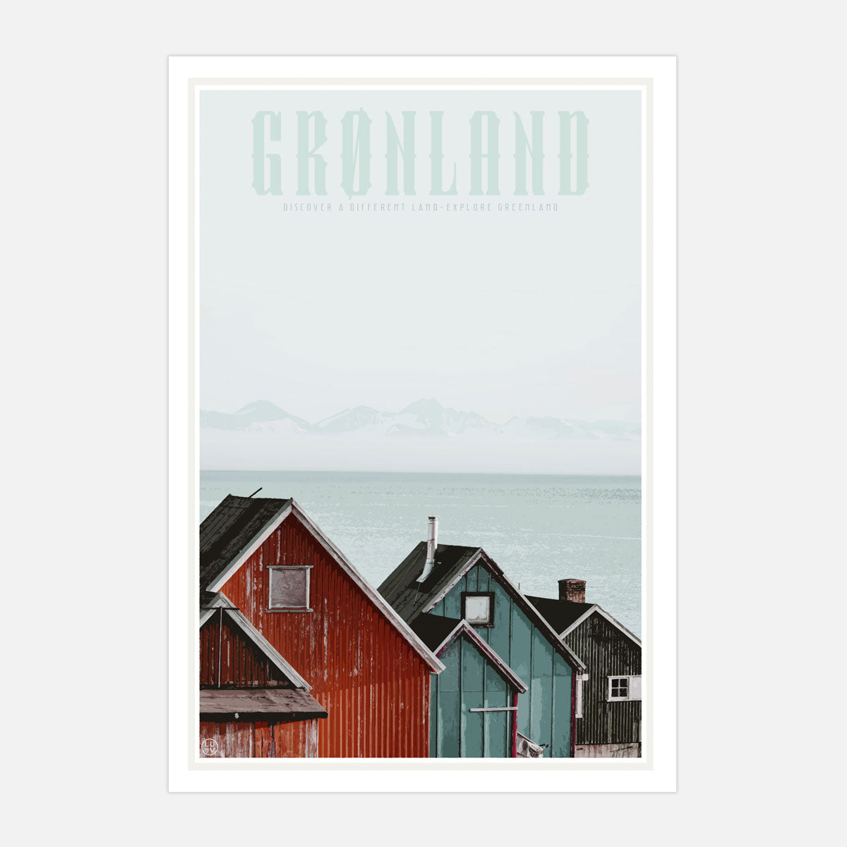 Greenland vintage travel style framed print by Places we Luv