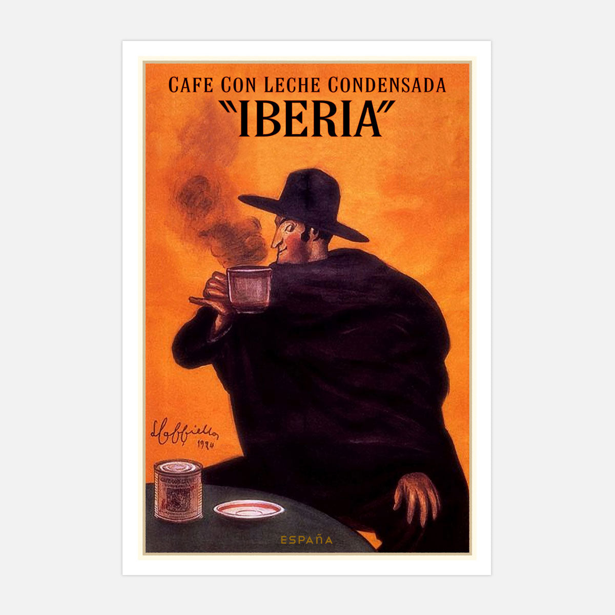 Iberia cafe con Leche vintage retro poster from Places We Luv