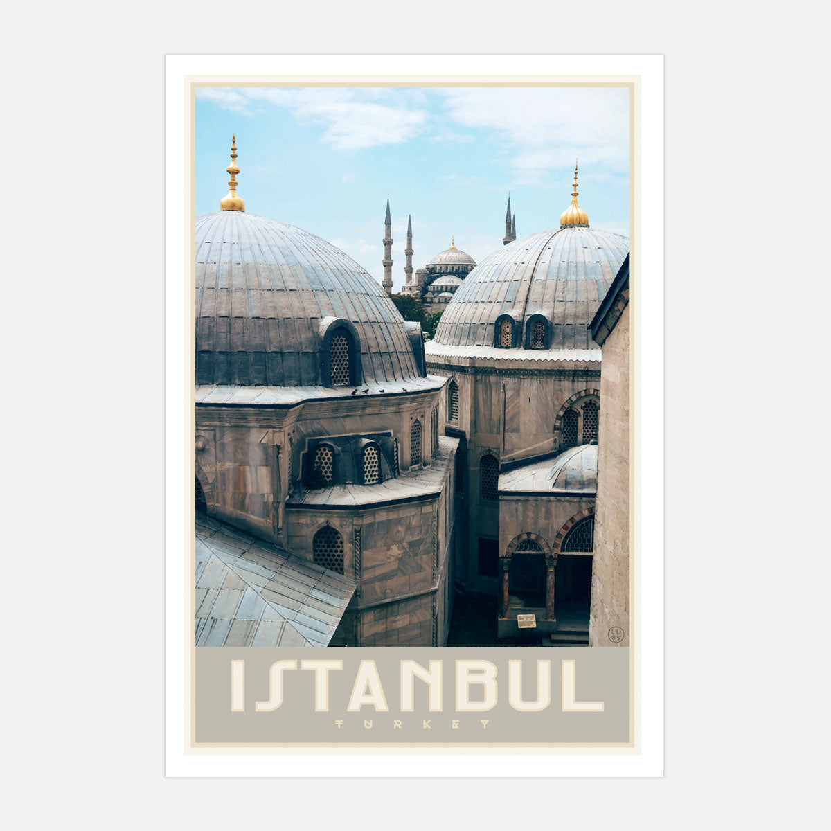 Istanbul Turkey vintage travel style poster by placesweluv