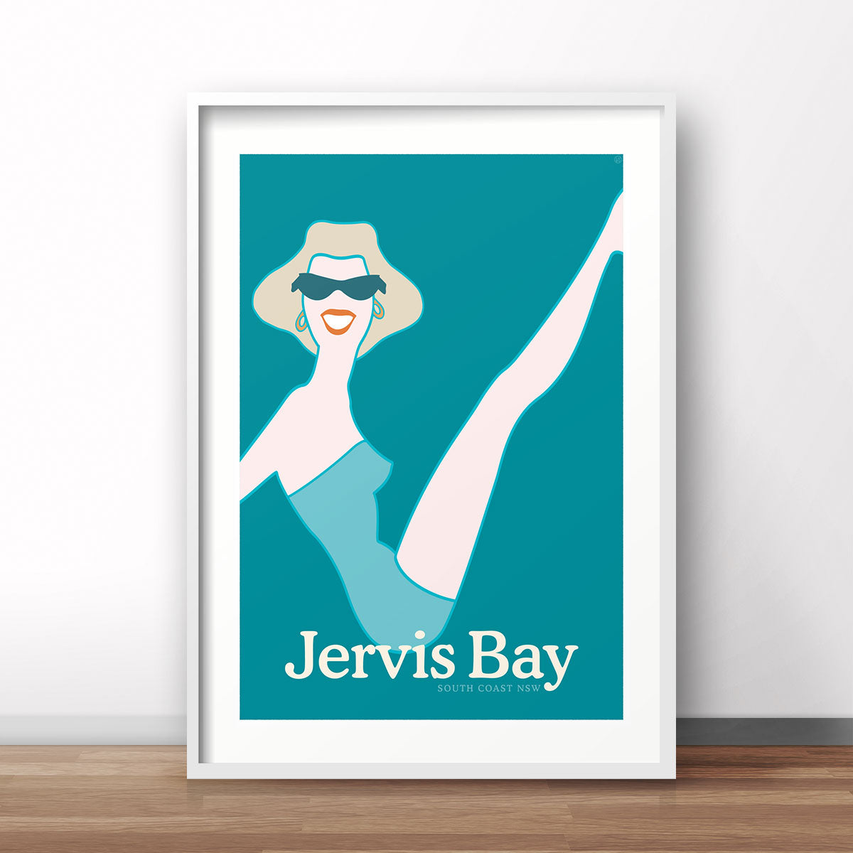 Jervis Bay retro vintage beach gal poster print from Places We Luv