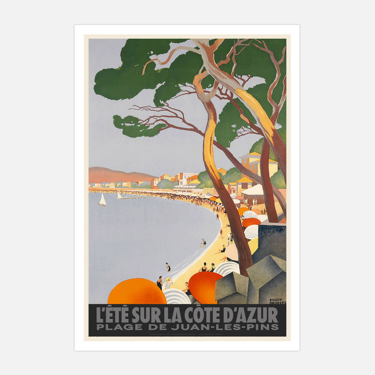 Juan Les Pins France retro vintage travel print from Places We Luv