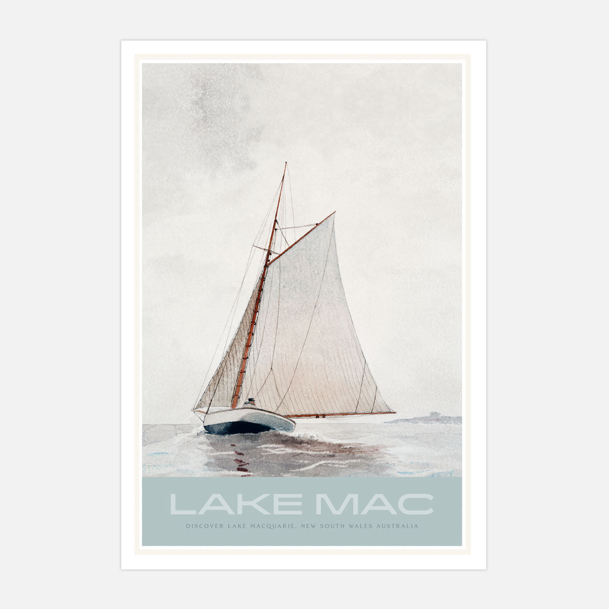 Lake Mac NSW retro vintage poster by Places We Luv