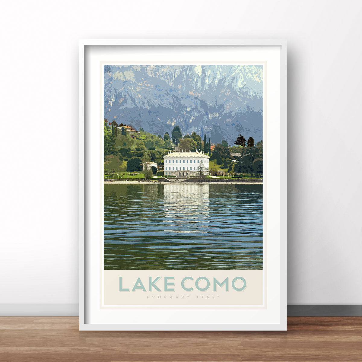 Lake Como Italy, vintage travel style print by places we luv