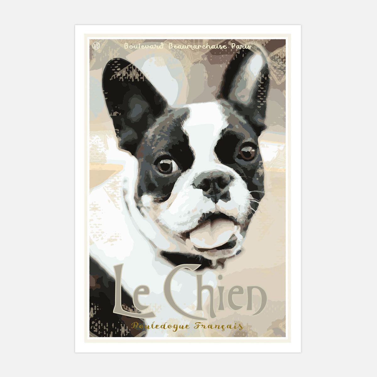 Le Chien french bulldog travel print by places we luv 