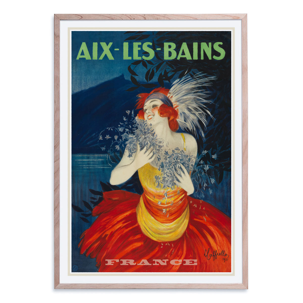 Aix les bains France vintage travel poster in oak frame from Places We Luv