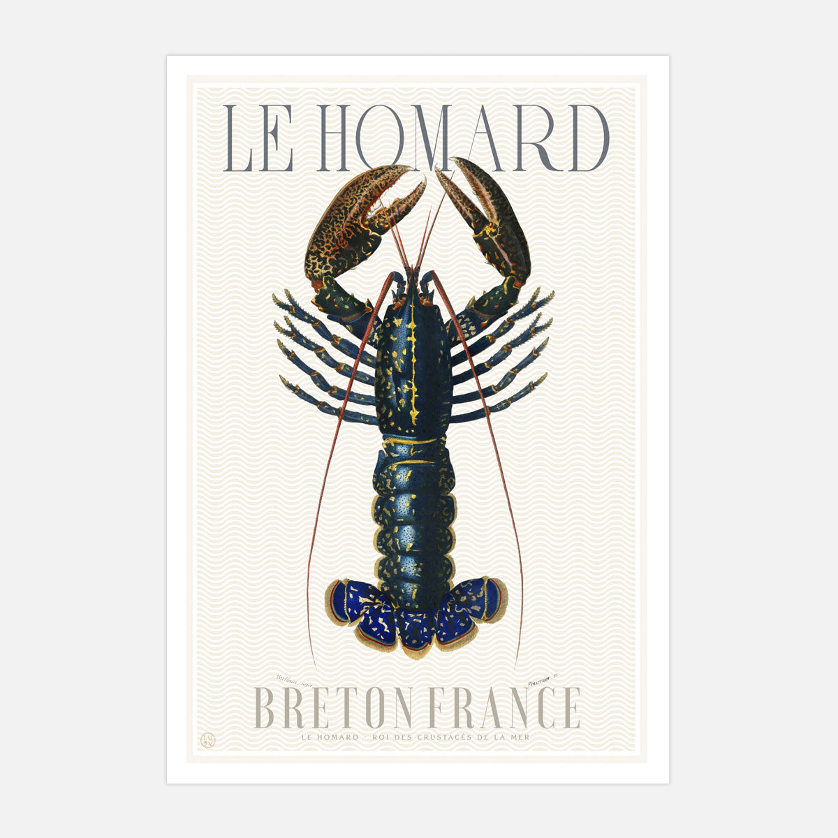 Le homard France retro vintage travel poster from Places We Luv