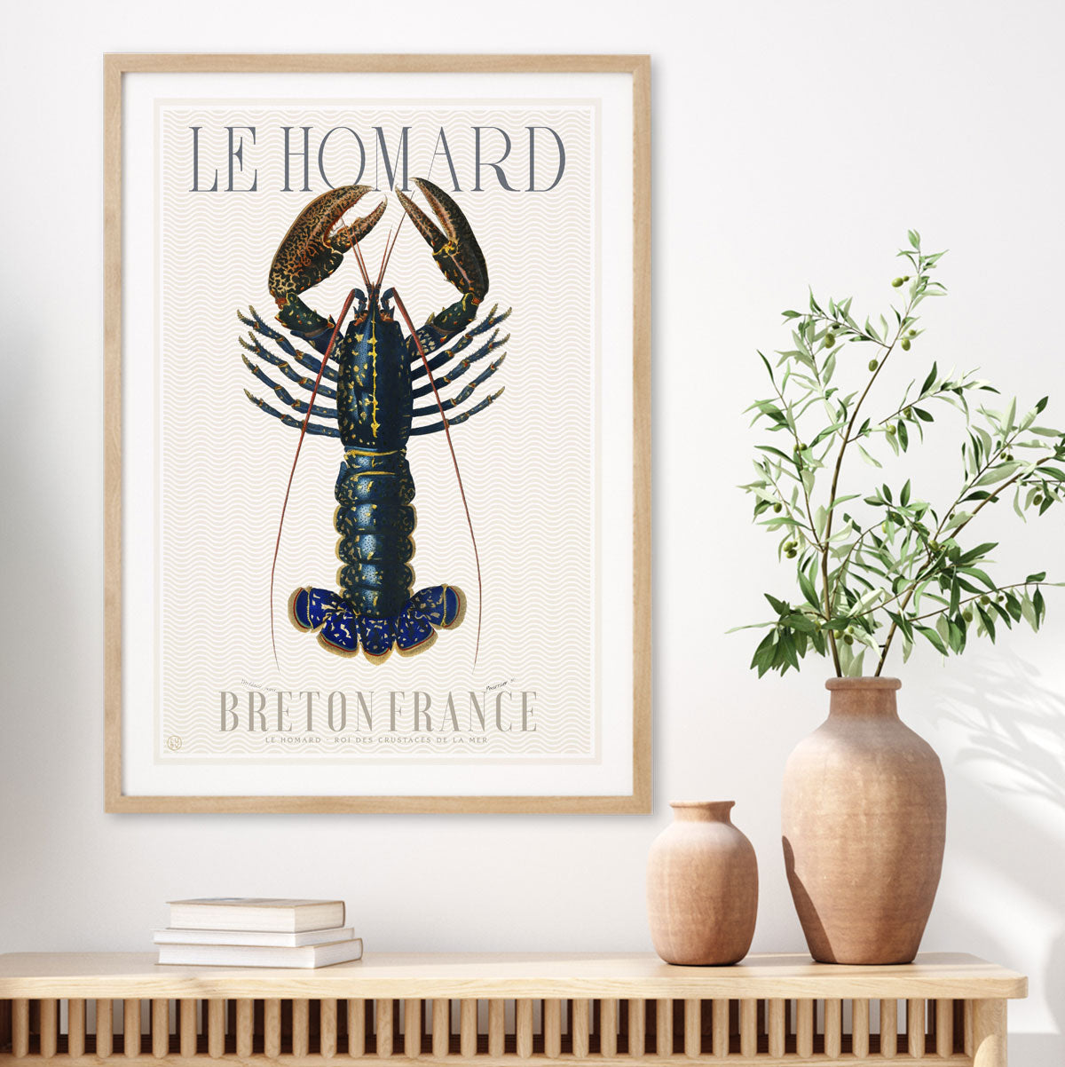 Le homard France retro vintage travel print from Places We Luv