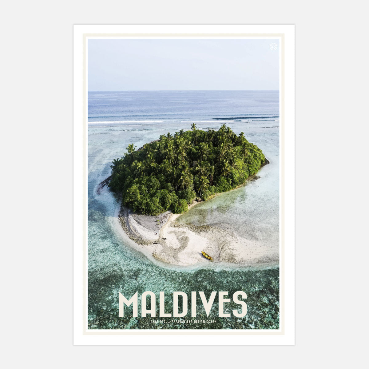 Maldives travel vintage style print by places we luv