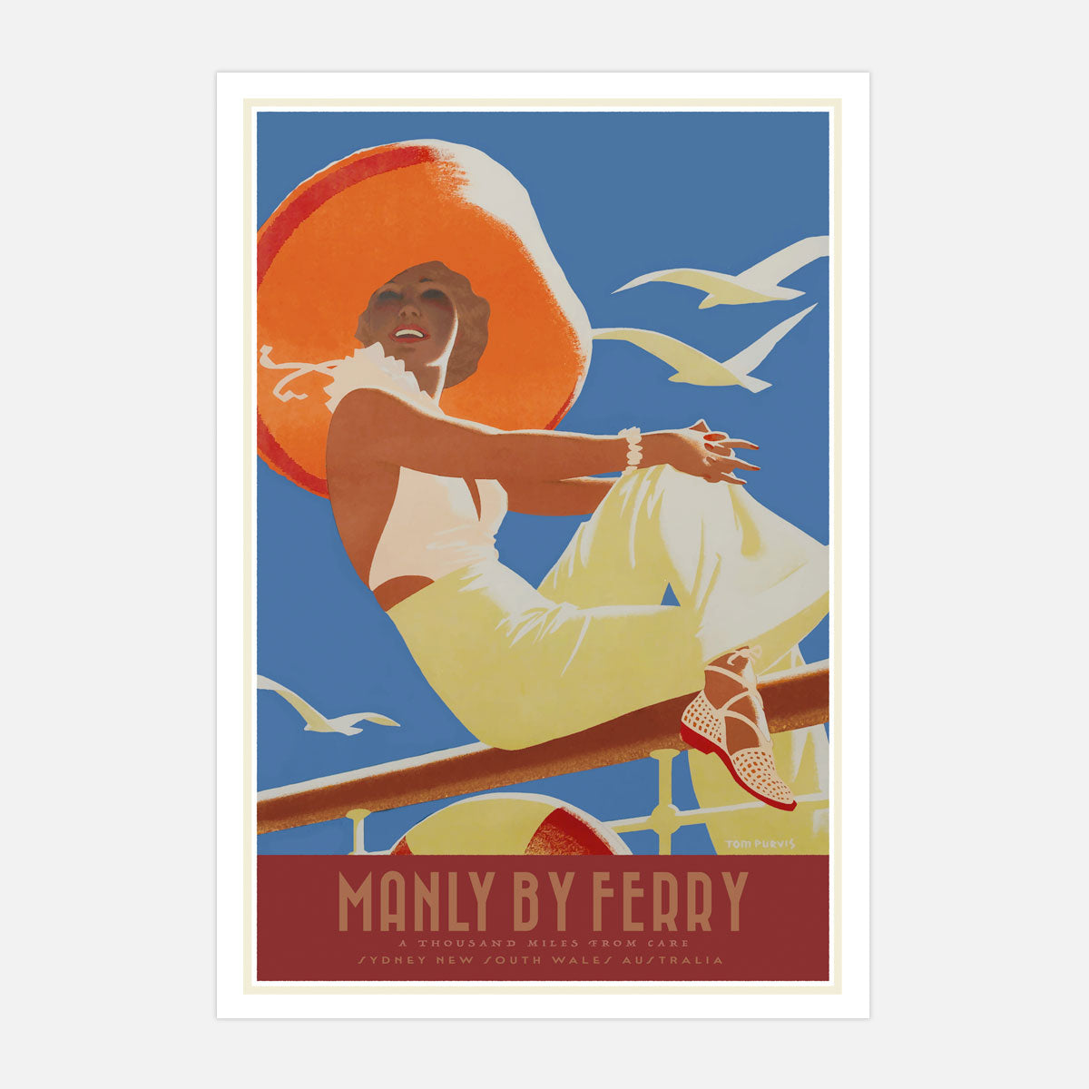 Manly vintage retro travel print from Places We Luv