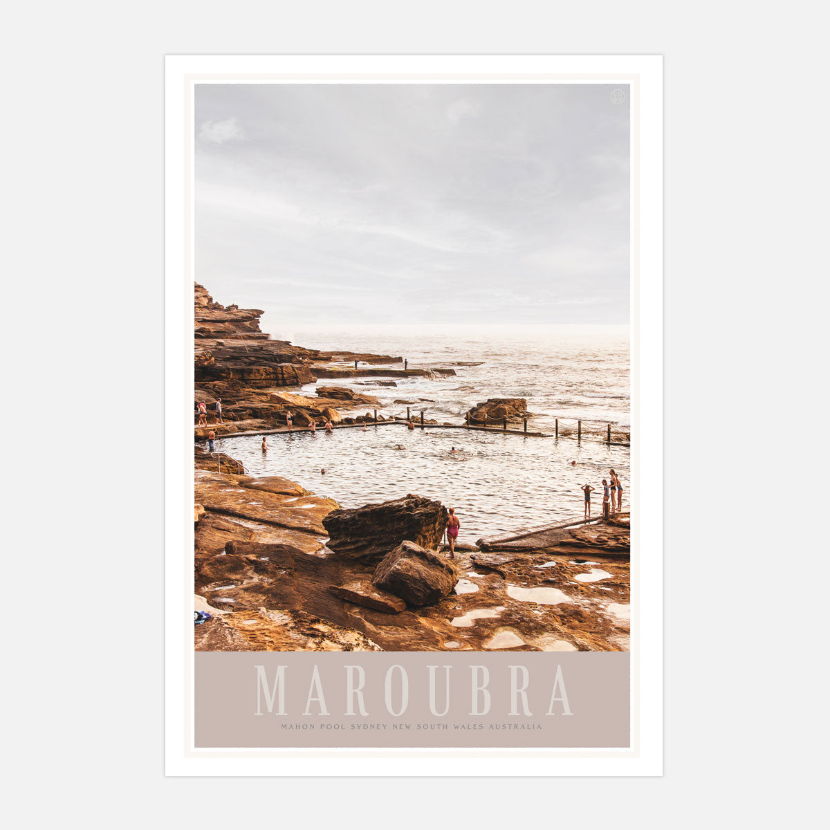 Maroubra Mahon Pool vintage retro travel poster by places we luv