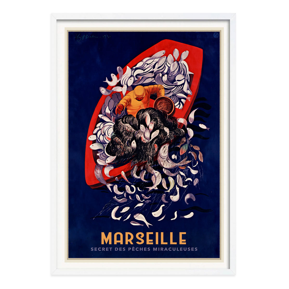 Marseille travel poster France vintage retro framed from Places We Luv 