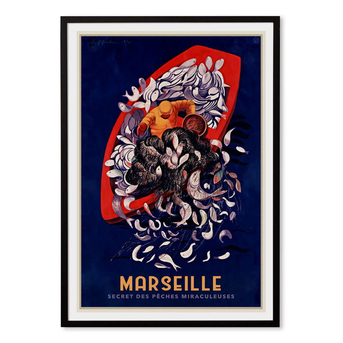 Marseille travel poster France black frame from Places We Luv 