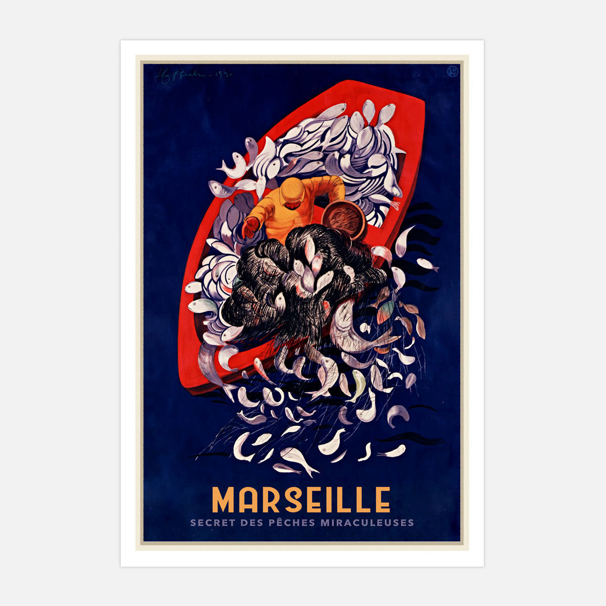 Marseille travel poster France vintage retro framed print from Places We Luv 