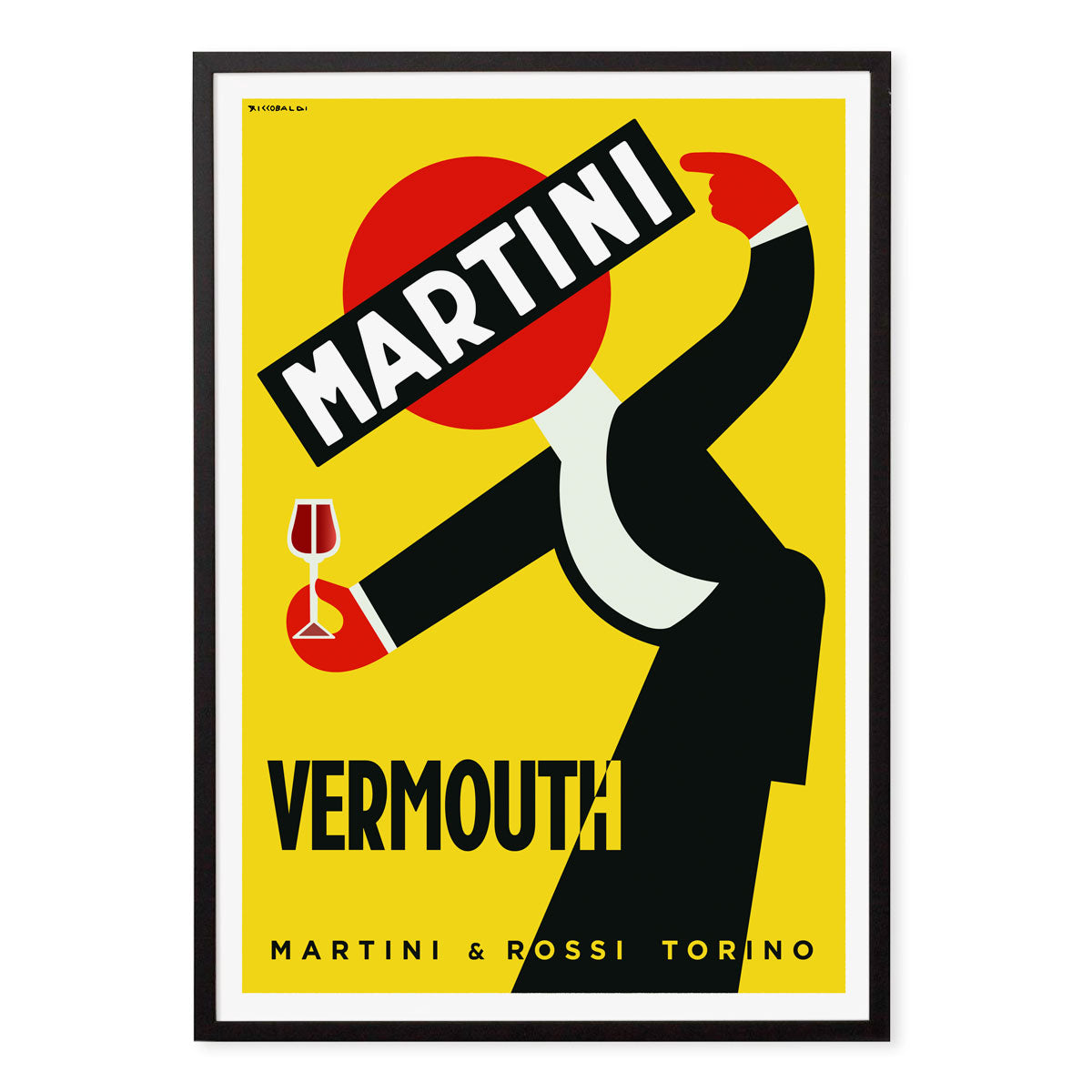 Martini Vermouth Italy retro vintage poster print in black frame from Places We Luv