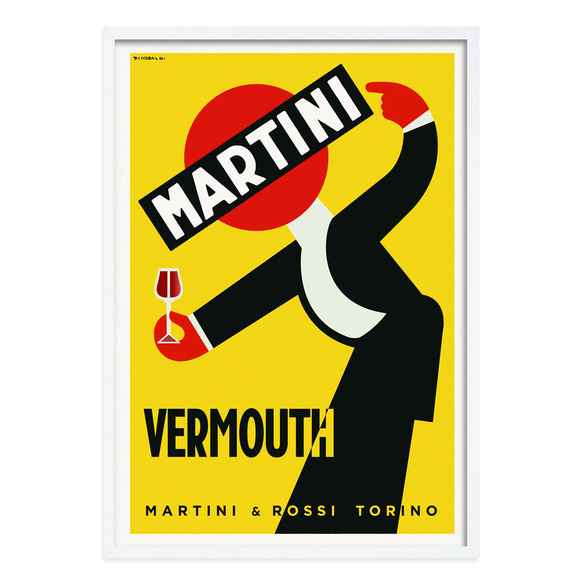 Martini Vermouth Italy retro vintage poster print in white frame from Places We Luv