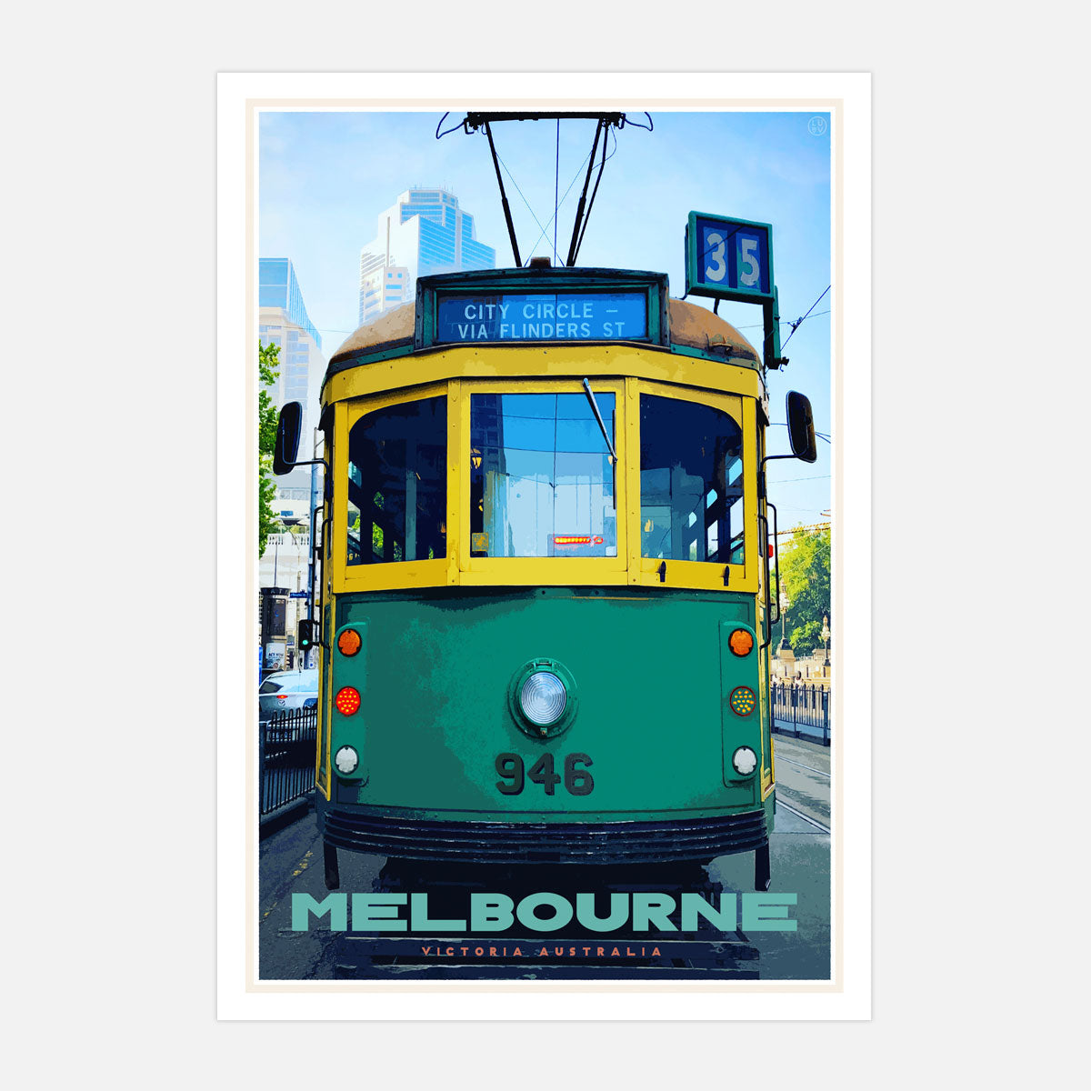 Melbourne tram vintage retro poster from Places We Luv