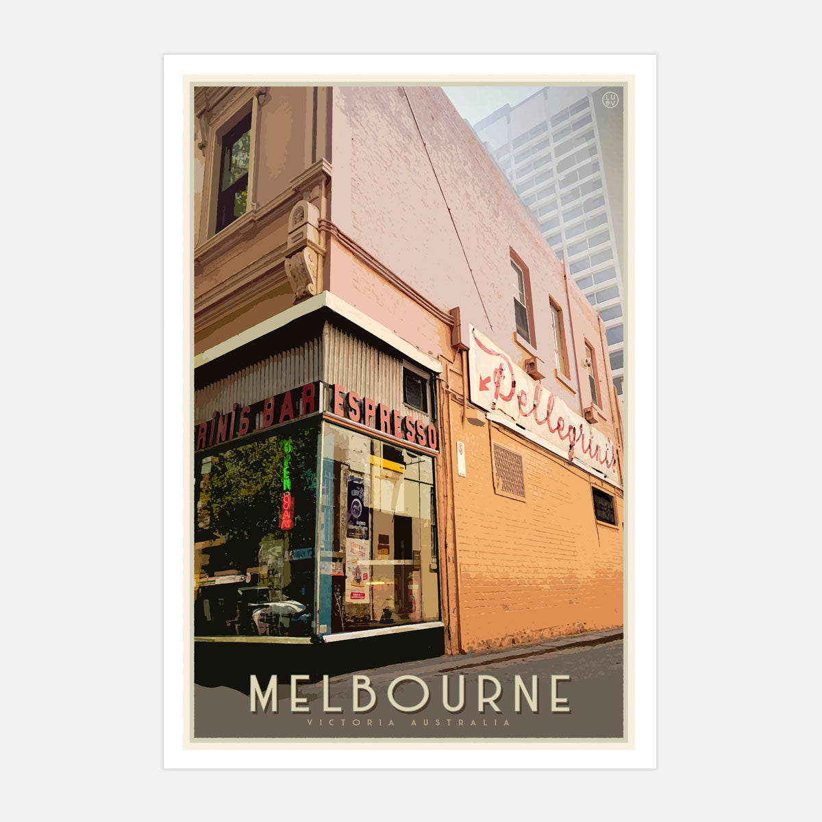 Melbourne Espresso Bar retro vintage poster by Places We Luv