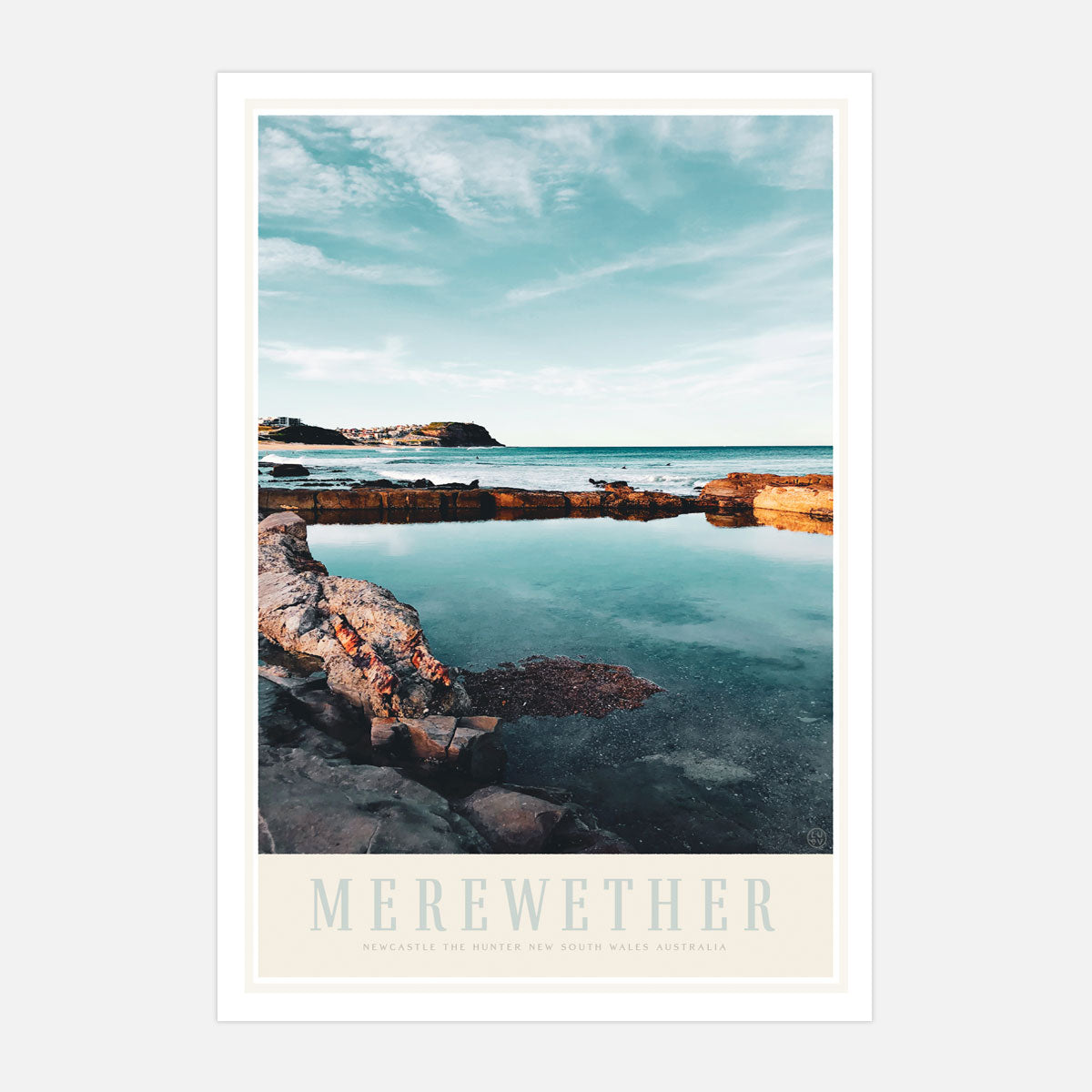 Merewether Beach vintage retro travel print from Places We Luv