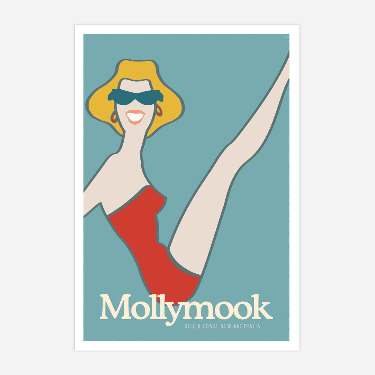 Mollymook beach gal retro vintage poster print from Places We Luv