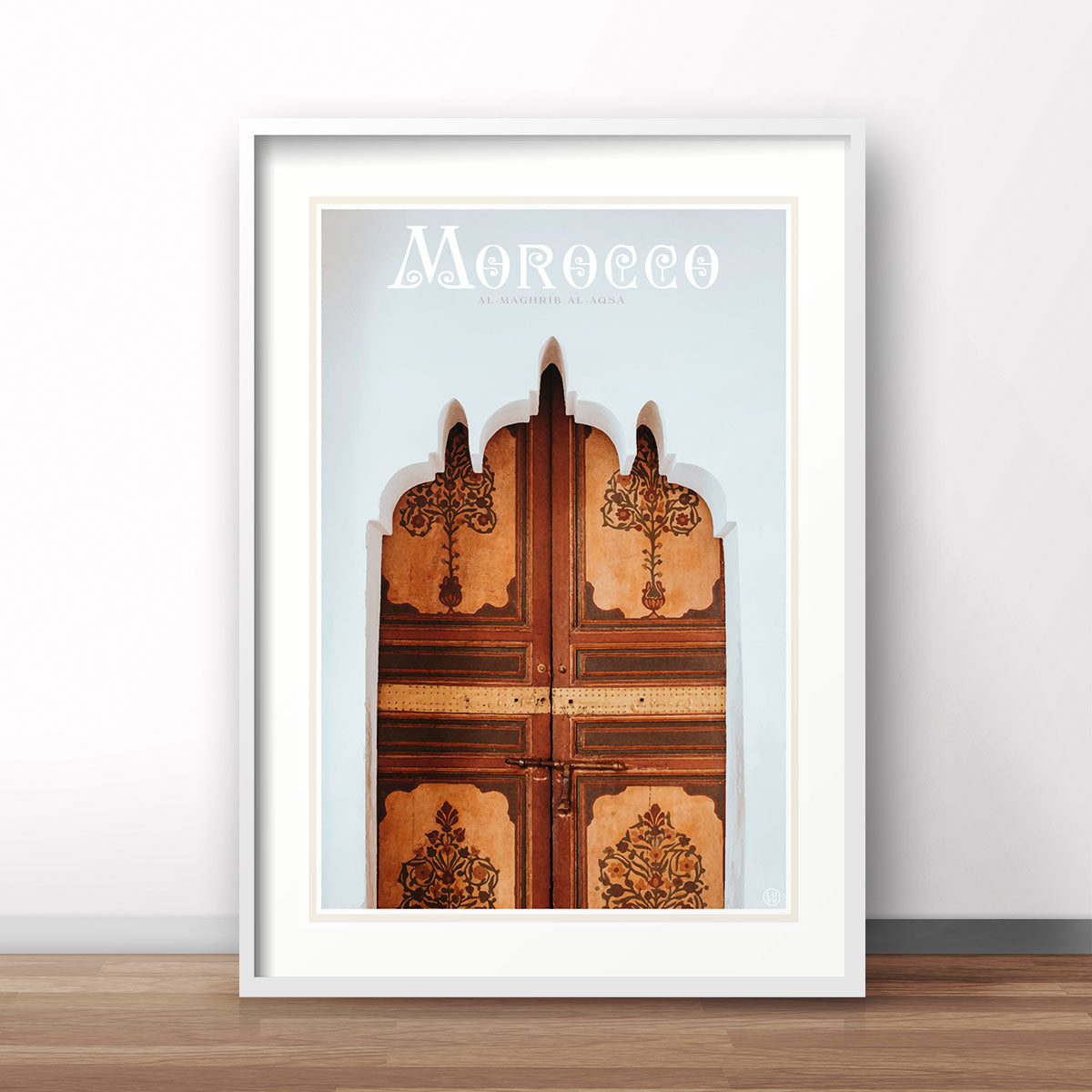 Morocco vintage travel style white framed print by places we luv
