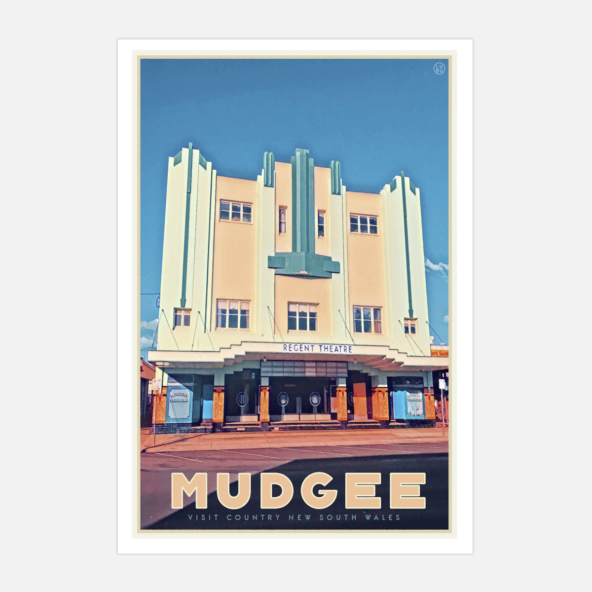 Mudgee vintage travel framed poster print by Places We Luv prints