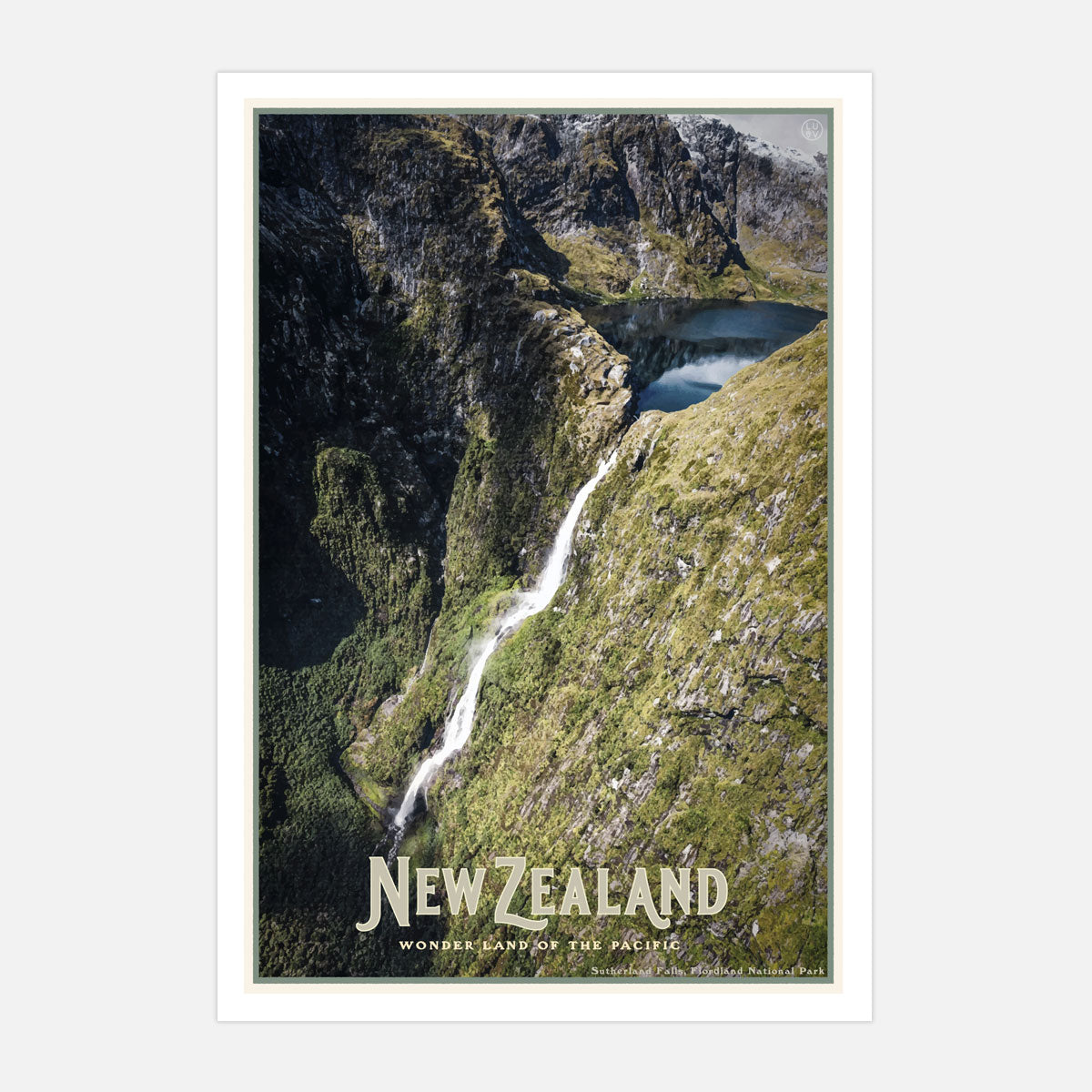 New Zealand vintage travel style poster by places we luv