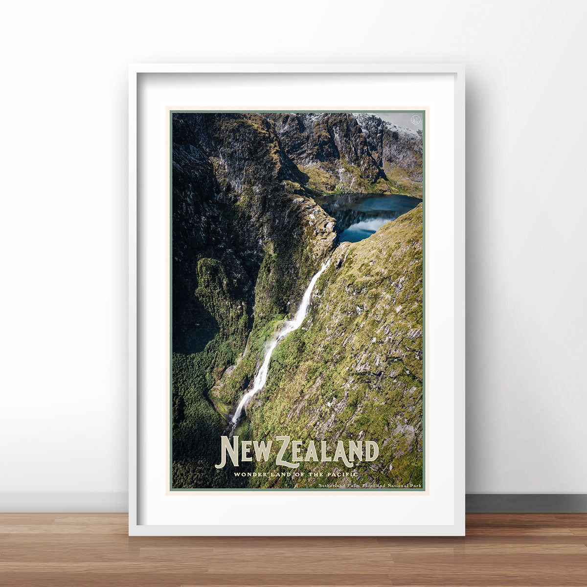 New Zealand vintage travel style framed poster by places we luv