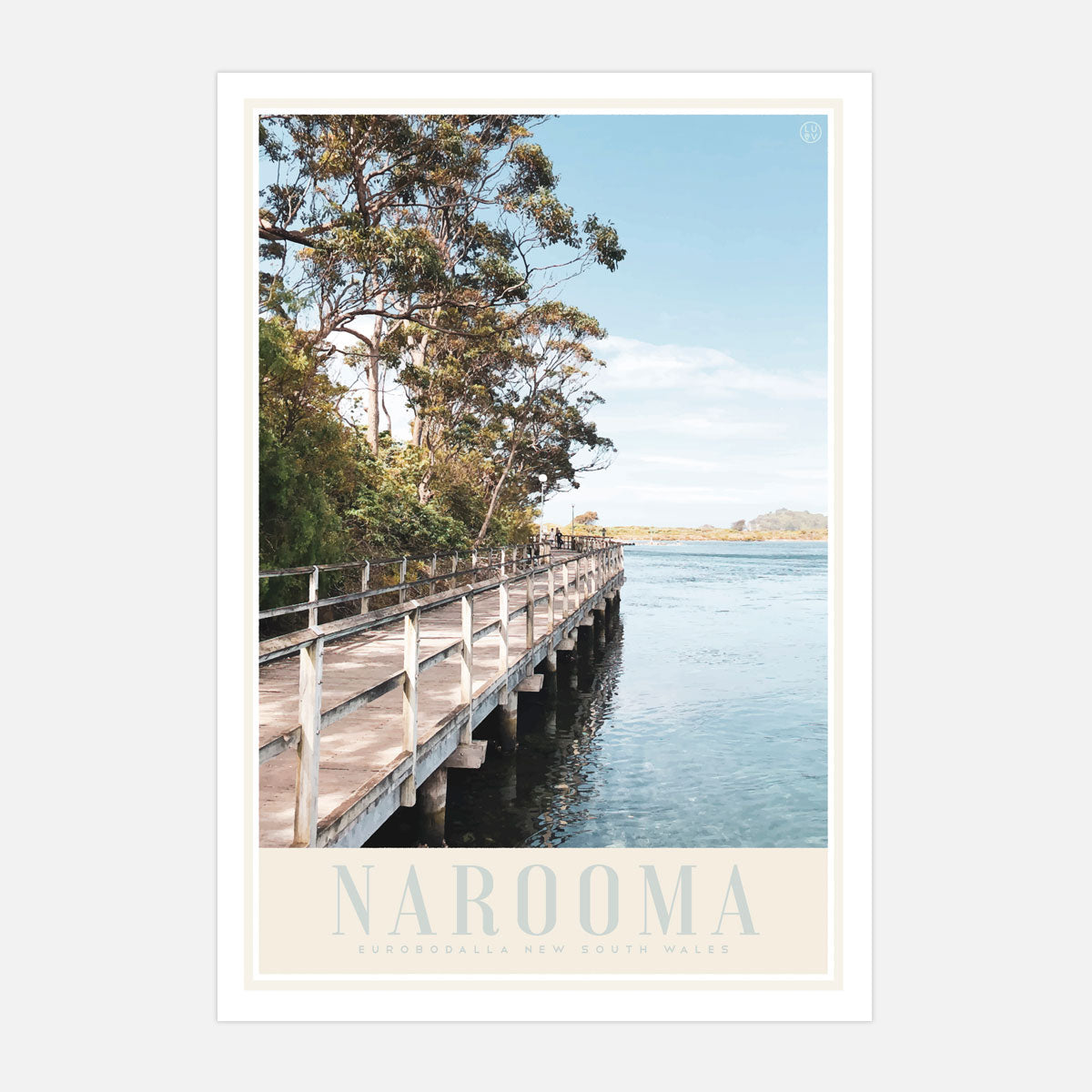 Narooma vintage travel style print by places we luv
