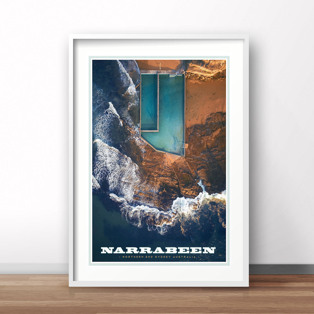 North Narrabeen vintage travel style print by places we luv