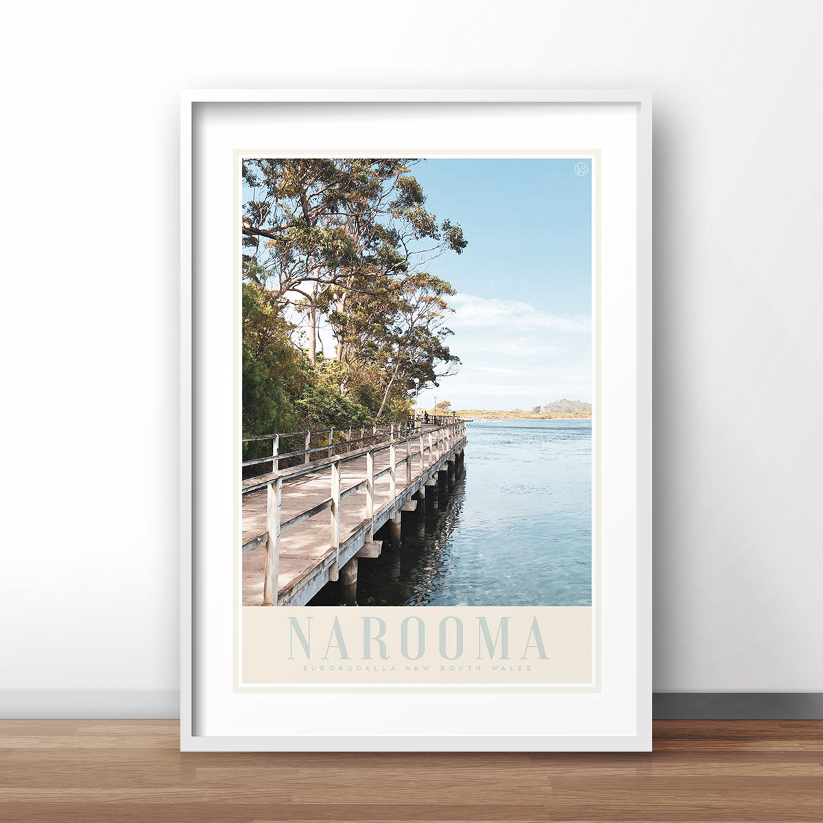 Narooma boardwalk vintage travel style print by places we luv