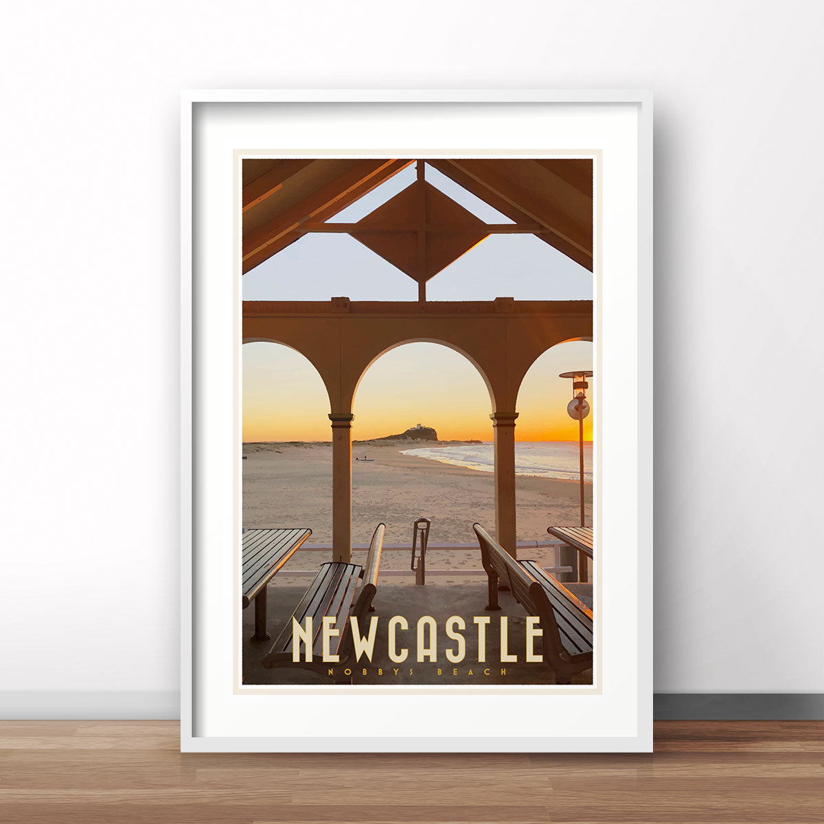 Newcastle poster vintage travel style designed by Places We Luv
