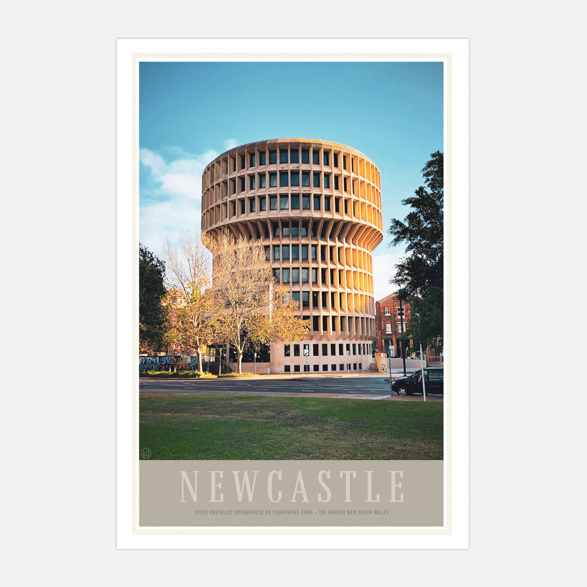 Newcastle NSW vintage retro travel print from Places We Luv