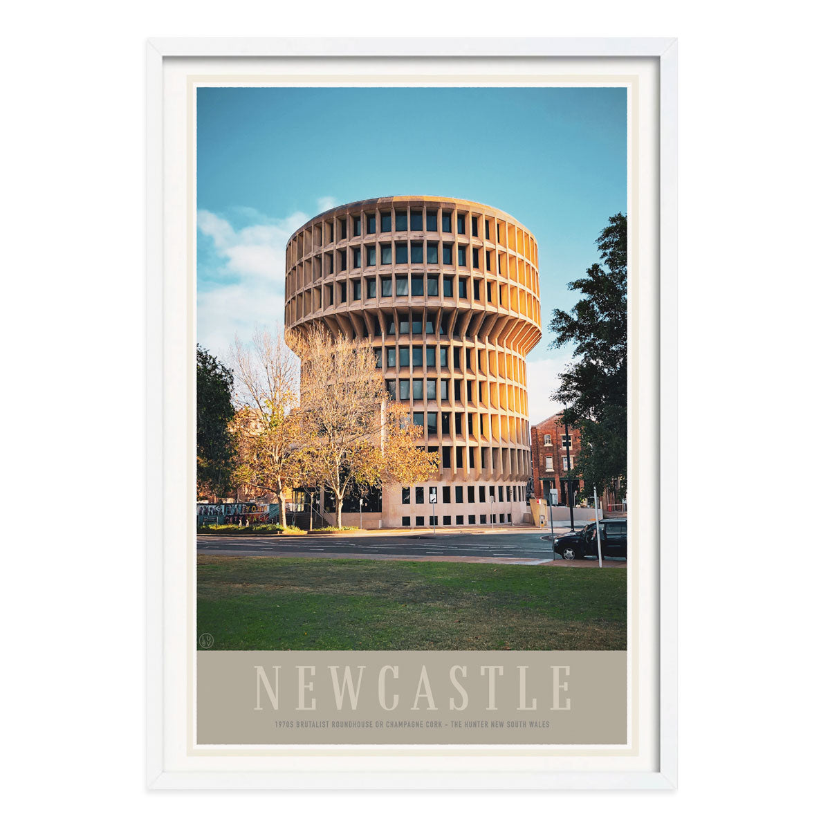 Newcastle NSW vintage retro travel poster print from Places We Luv