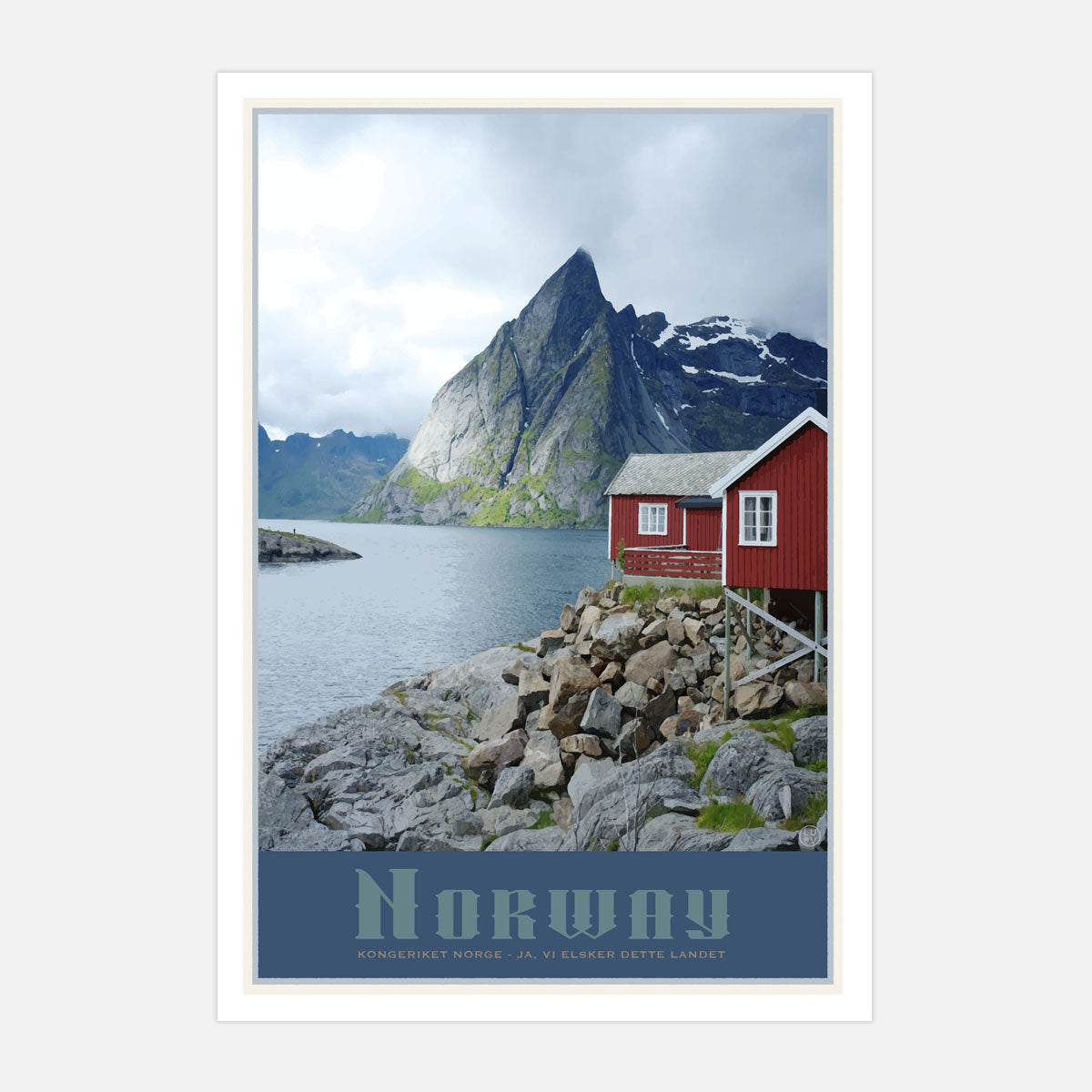 Norway vintage travel style print by places we luv