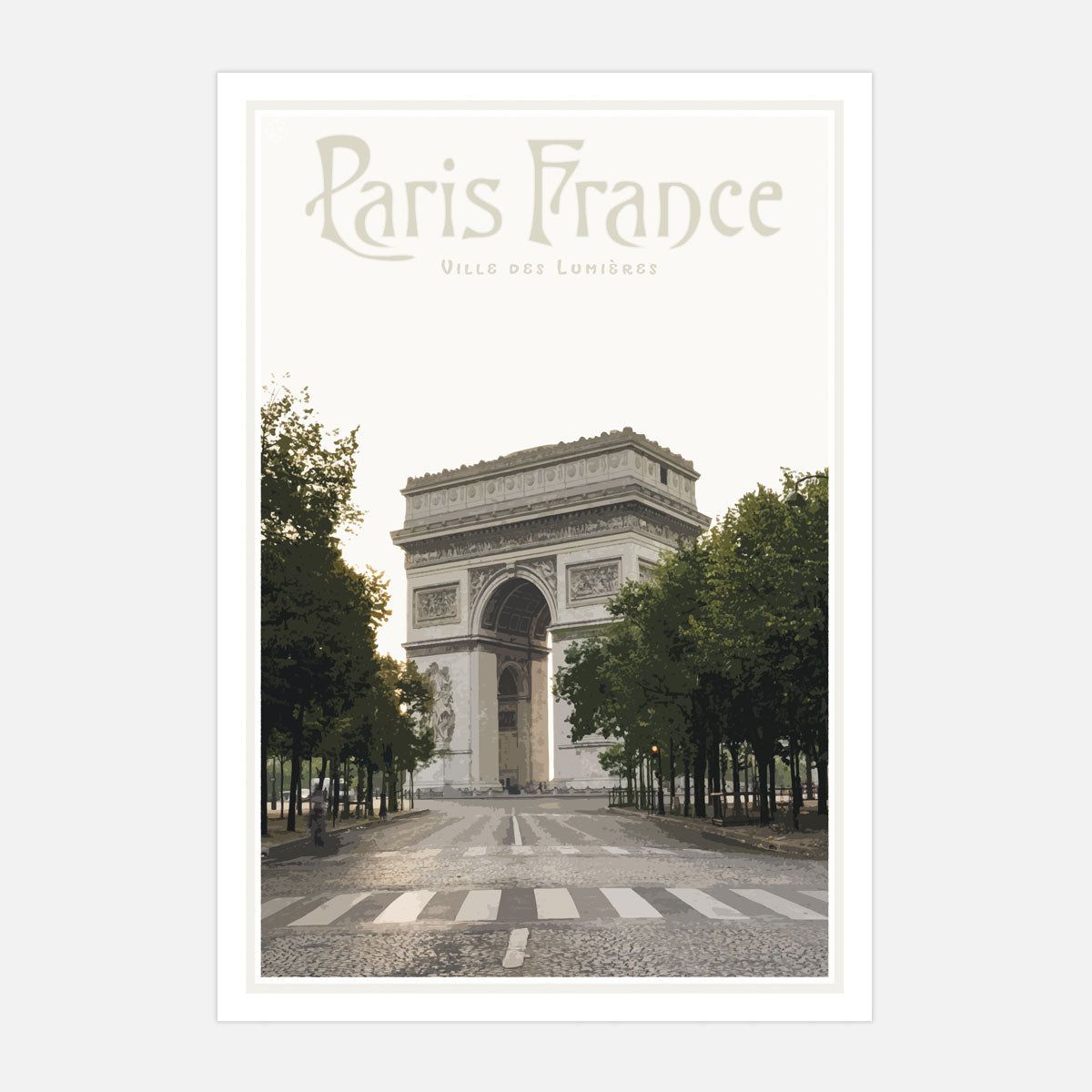Paris City arc print vintage travel style by Places We Luv