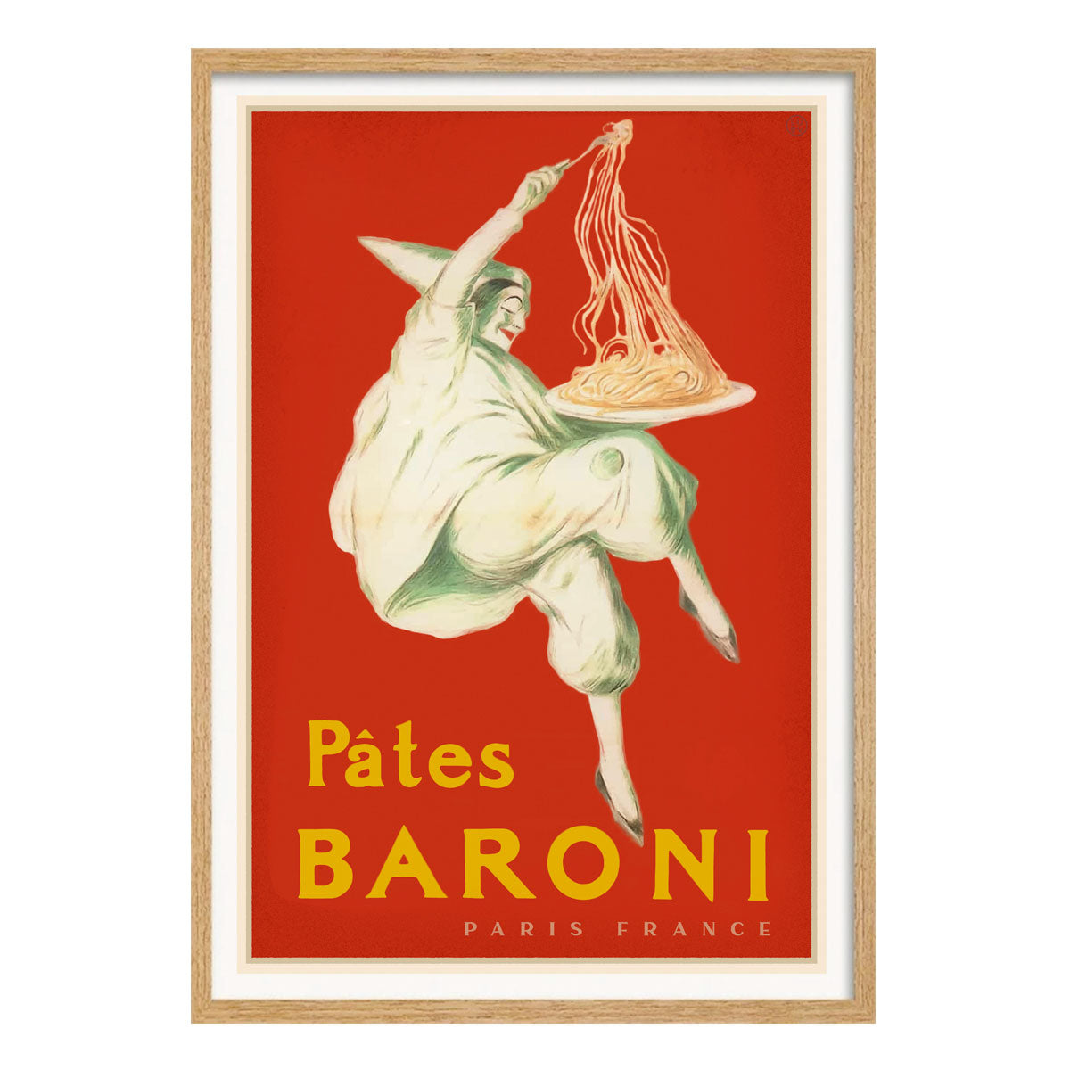 Pates Baroni Paris, French pasta retro poster in oak frame from Places We Luv