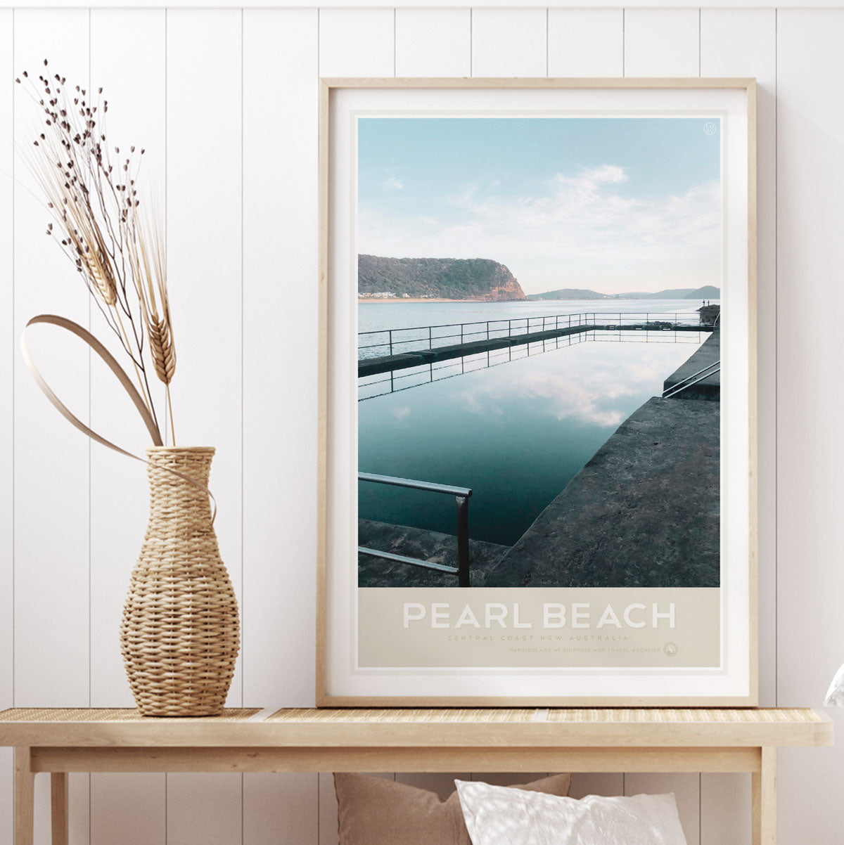 Pearl Beach NSW pool retro vintage poster print by Places We Luv