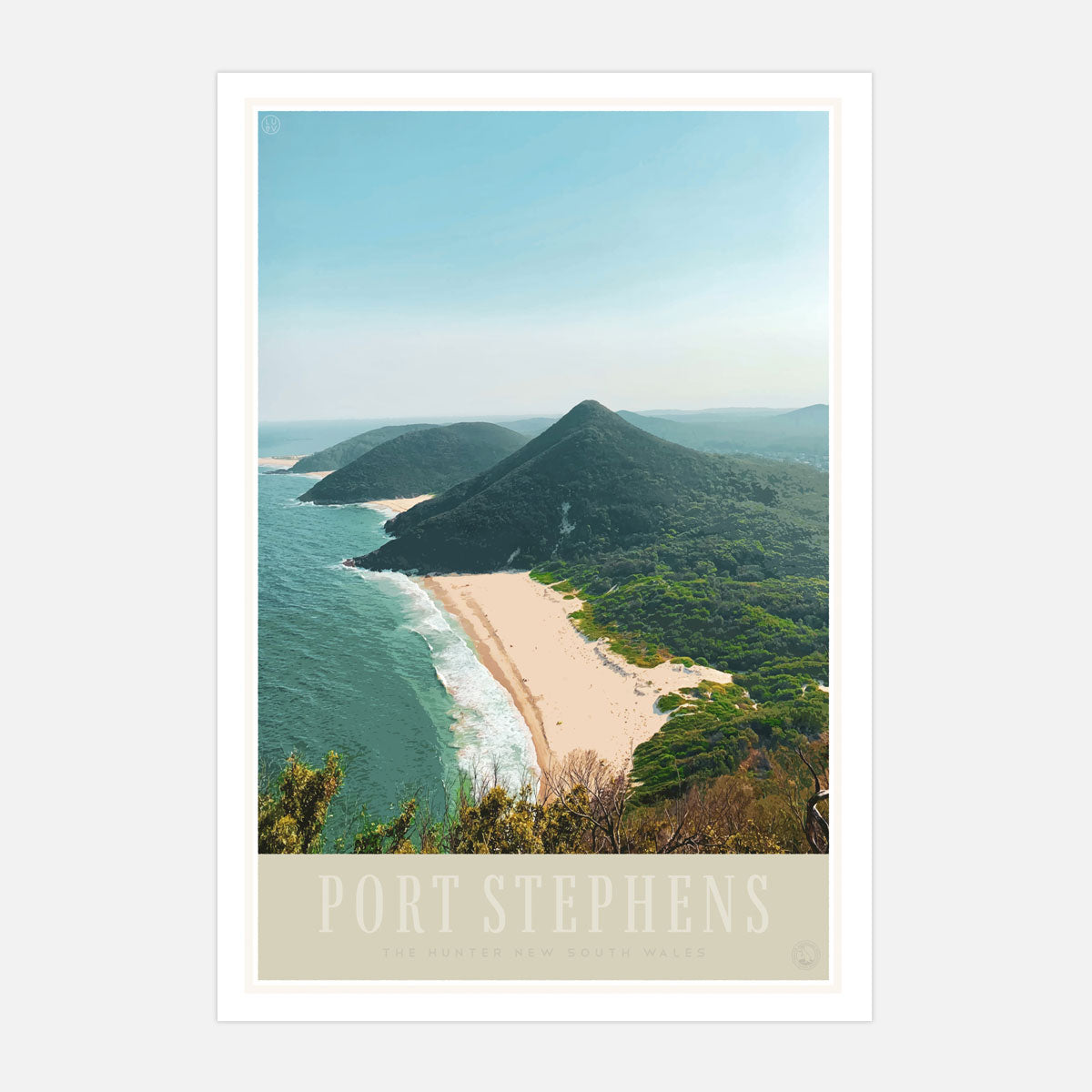 Port Stephens vintage retro poster from Places We Luv