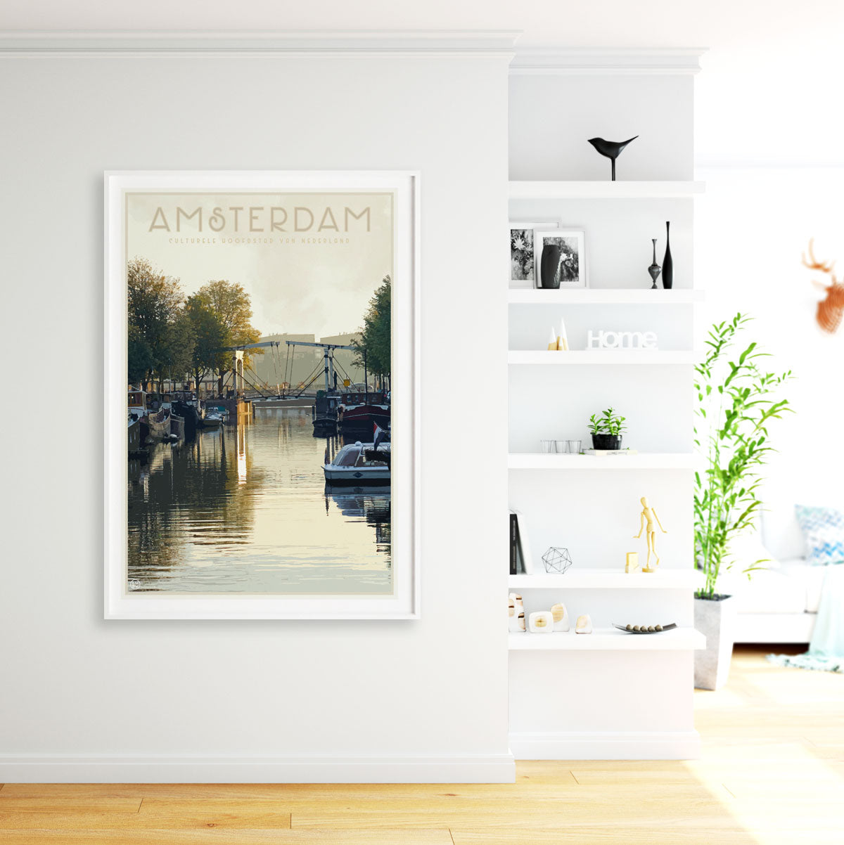 Amsterdam vintage framed travel style print by places we luv