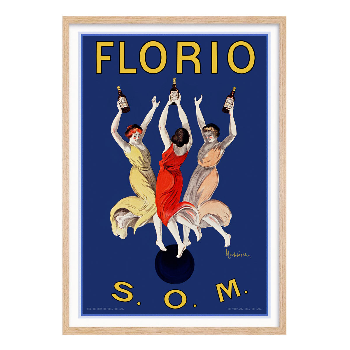 Florio Marsala vintage retro advertising poster in oak from Places We Luv