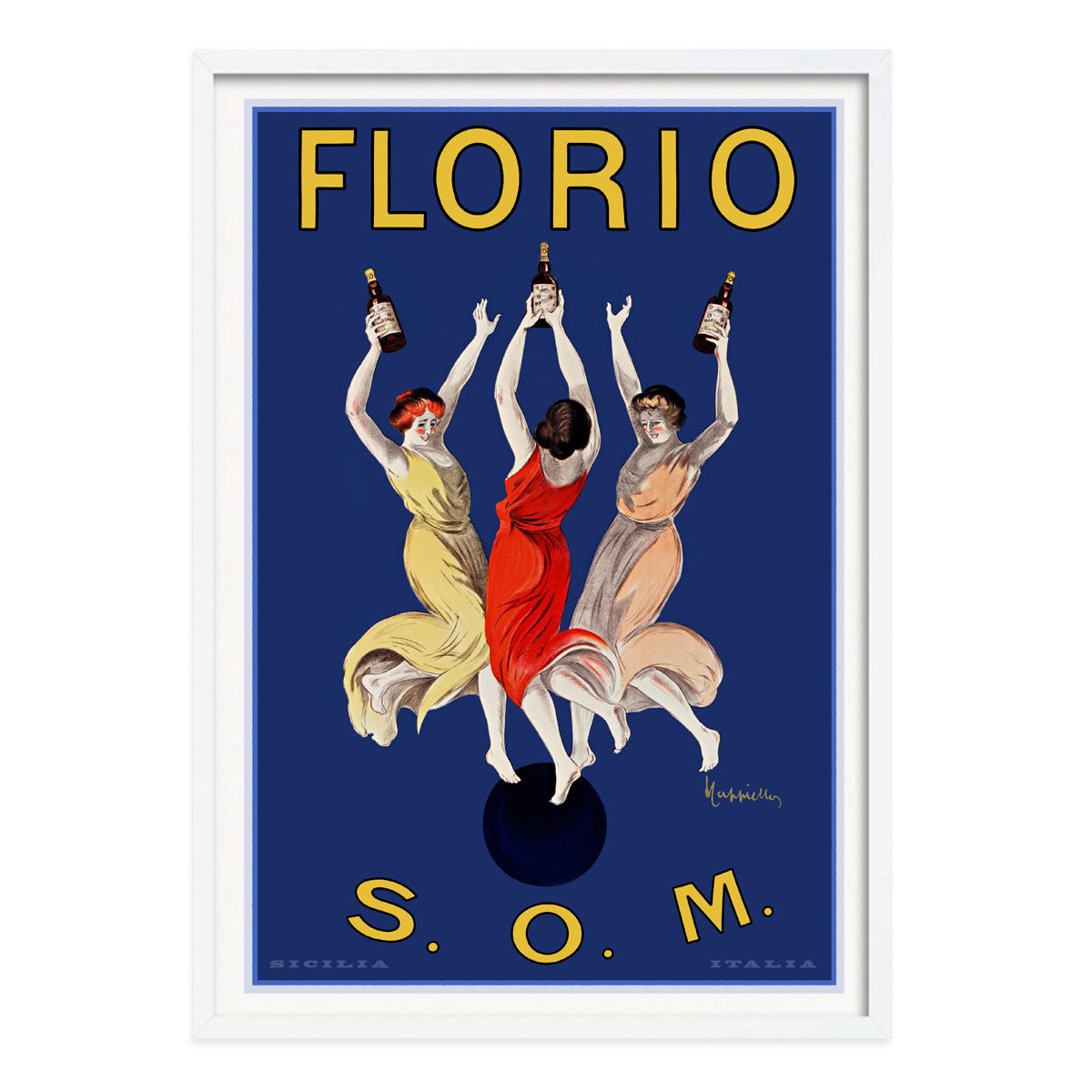 Florio Marsala vintage retro advertising poster in white frame from Places We Luv