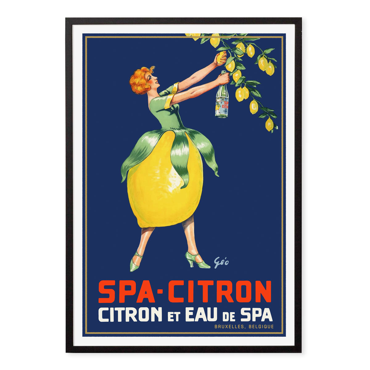 Spa Citron Belgium advertising black framed poster print from Places We Luv