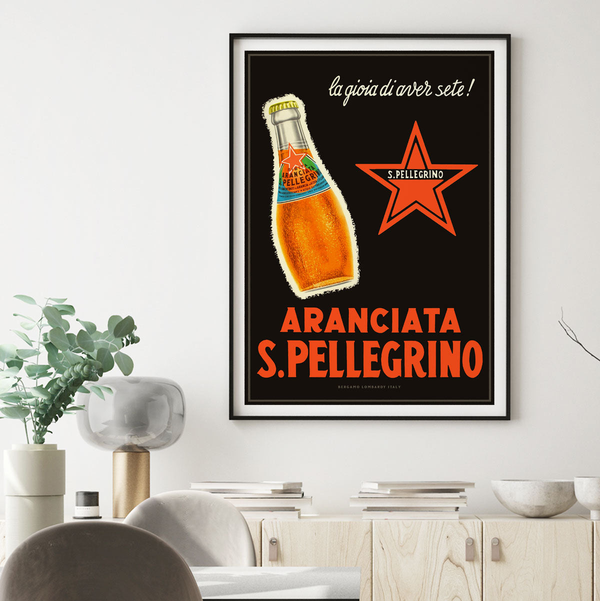 Aranciata S. Pellegrino Italy vintage retro poster print from Places We Luv
