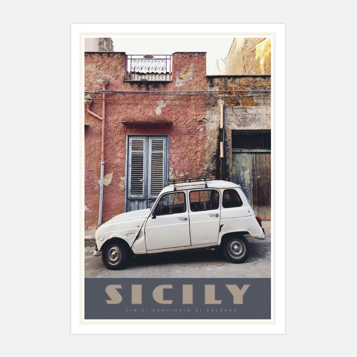 Sicily vintage travel retro poster by Places We Luv