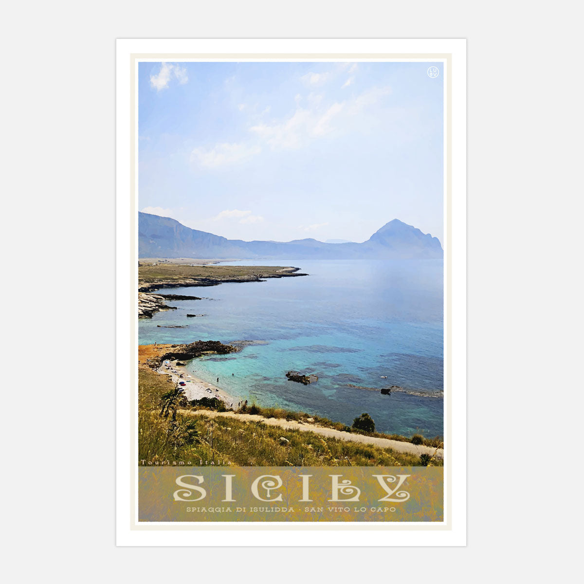Sicily vintage travel poster by Places We Luv