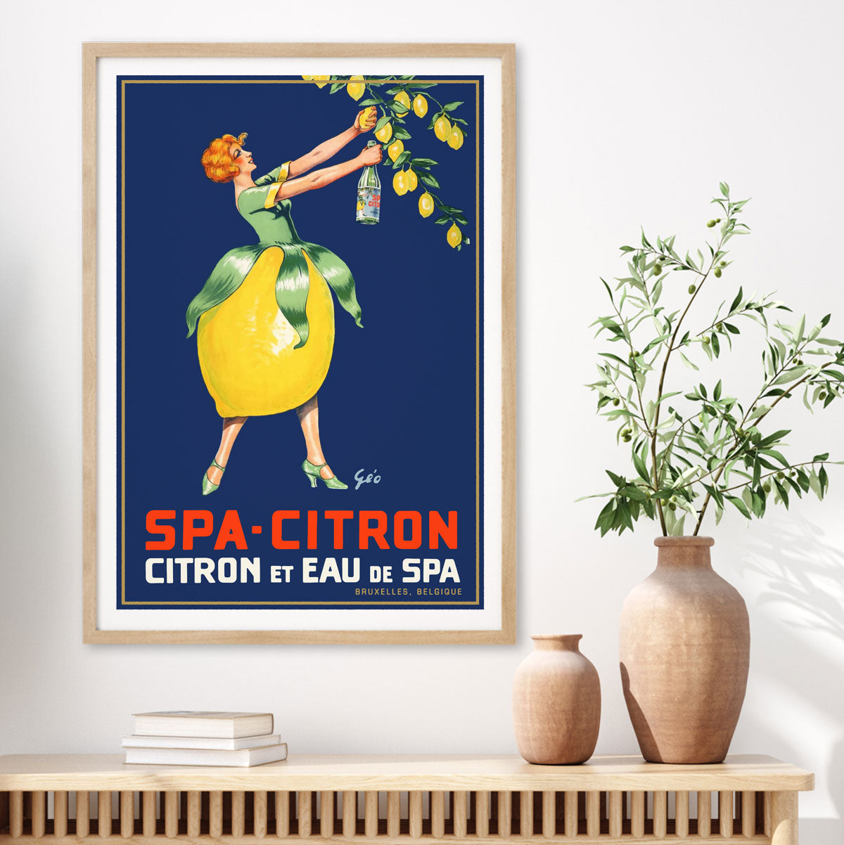 Spa Citron Belgium advertising oak framed poster print from Places We Luv